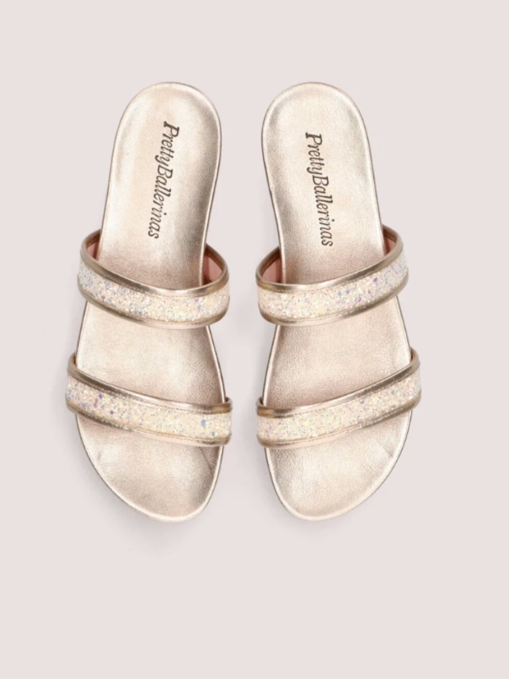 PRETTY BALLERINAS GOLD SPARKLE SANDALS - SIZE 38 - NEW